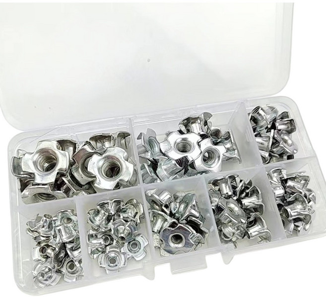 90개 박스형 발톱너트 가구용 4구 나사너트 가구용 나사세트1개, 1개