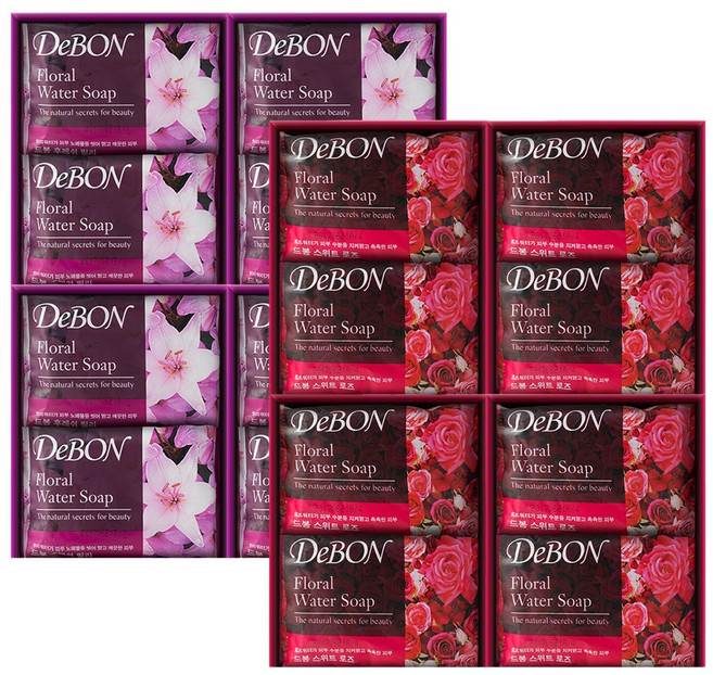 온더바디 드봉 비누 100g 4입 스위트로즈 x 2개 + 후레쉬릴리 x 2개 (총 16입)