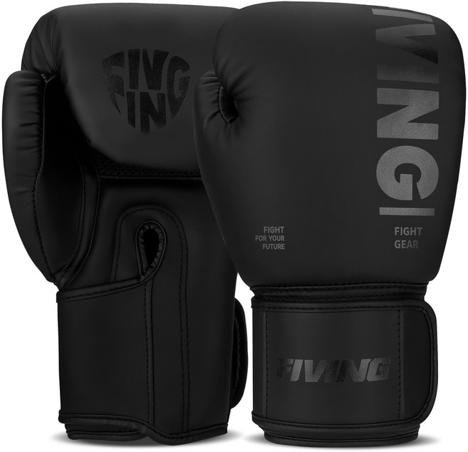 FIVING 복싱 글러브 MMA 트레이닝 글러브 성인 남녀 10 12 14 16oz, 1세트, 블랙