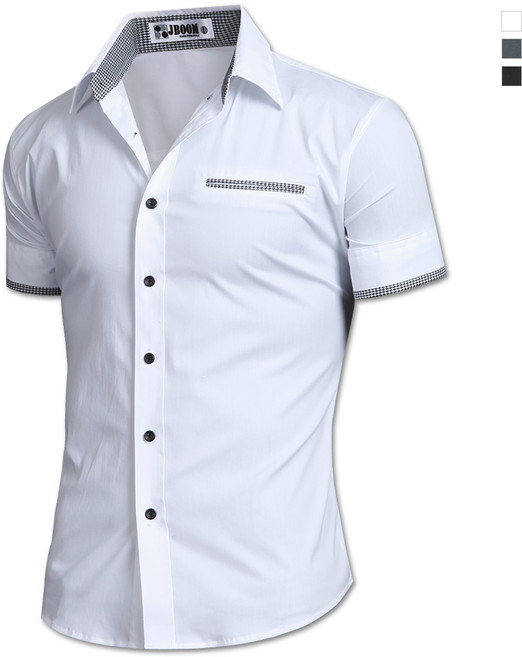 제이붐남성용하운드배색면스판반팔셔츠 ST77