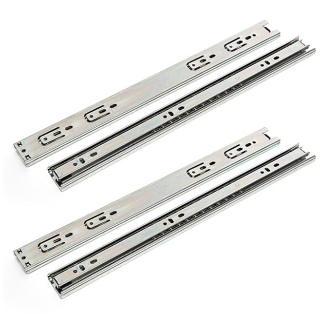 ZIO-BIZ 서랍레일 3단 볼레일 1조 2개세트 / 고하중 슬라이드레일 서랍장레일 가구 옷장 수납장 하부장 책상 책장 싱크대 레일 서랍댐퍼 헤펠레 가구부품, 2세트