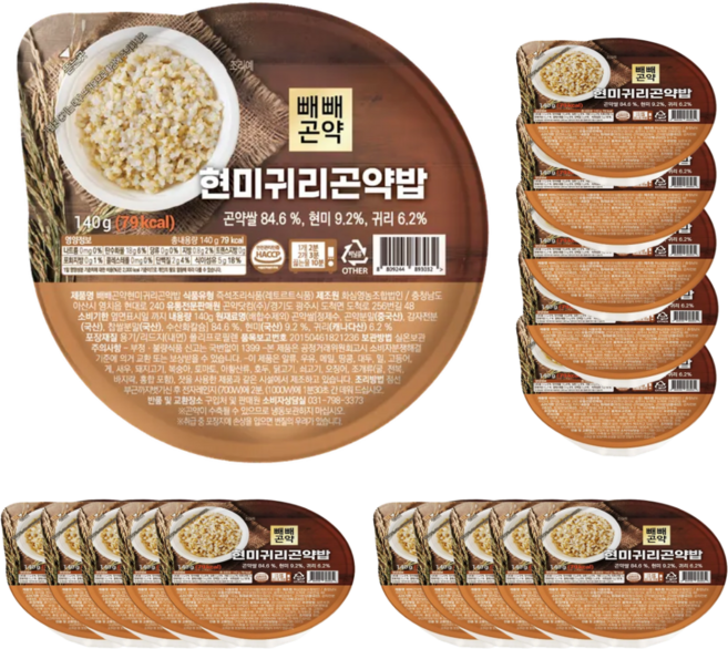 저칼저탄저당 맛집 빼빼곤약 100g당 56kcal 현미귀리곤약밥56, 140g, 16개