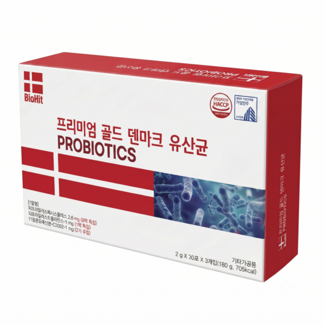 프리미엄 골드 덴마크 유산균 장건강 프로바이오틱스, 90개, 2g