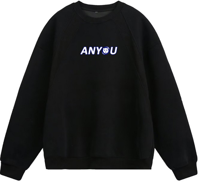 ANYOU 남성 루즈핏 라운드넥 맨투맨 봄가을 고급진 긴팔티