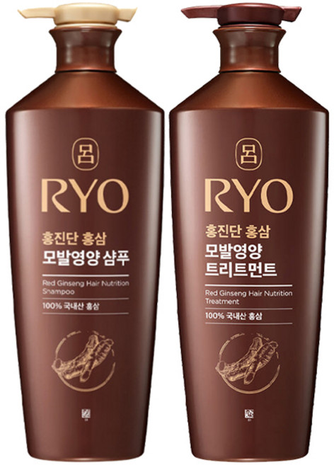 려 홍진단 홍삼 모발영양 샴푸 x1개 + 홍삼 모발영양 트리트먼트 x1개 820ml, 1세트