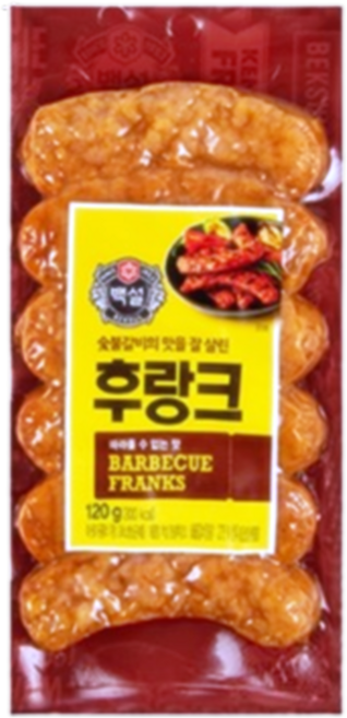 백설 (냉장)[백설]숯불갈비후랑크 후랑크소시지, 120g, 40개