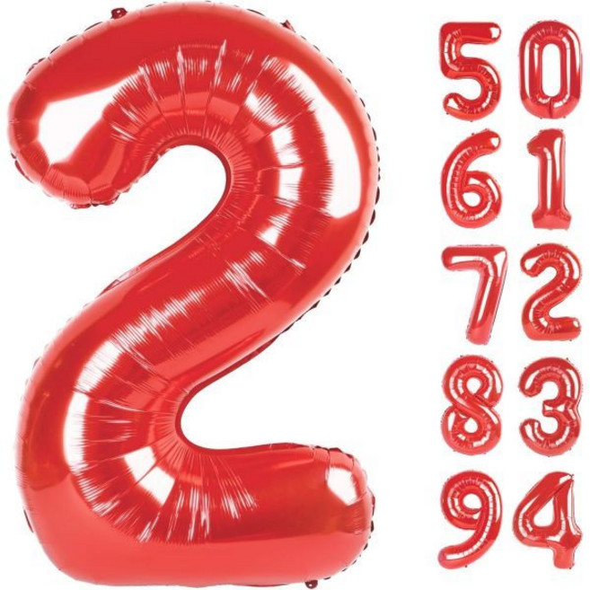 아드리앙 마리네뜨 레이디버그 빨 풍선 2개 숫자 40인치 두 개 생일 장식 스파이더맨 기적 무당벌레 미니 마우스 파티 용품 2위, Number 2, Red