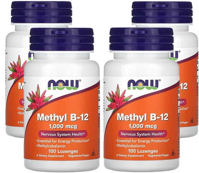 나우푸드 메틸 B-12 1 000mcg 100로렌지, 100개입, 4개, 100정