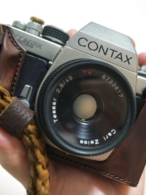 tp 콘탁스 s2 호환 커버 소가죽 하프 블랙형 보호 어댑터 가방 바디 블랙 케이스 수제, 1개, 뷰파인더 아이컵