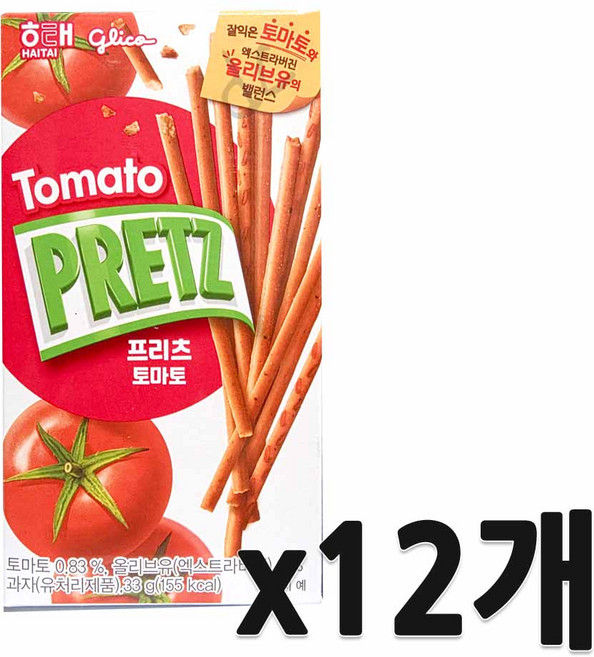 해태 프리츠 토마토맛, 33g, 12개