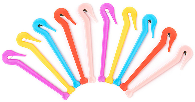 구디푸디 머리끈 커터 헤어 고무줄 칼 (10P), 랜덤 색상, 10개