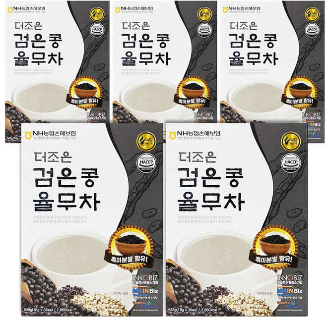 더조은 검은콩 율무차 식사대용 선식 스틱, 5개, 36개입, 18g