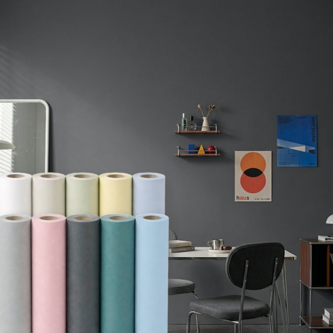 헤인느 붙이는 벽지 시트지 풀없이 셀프 도배 60cm x 10m, 차콜그레이