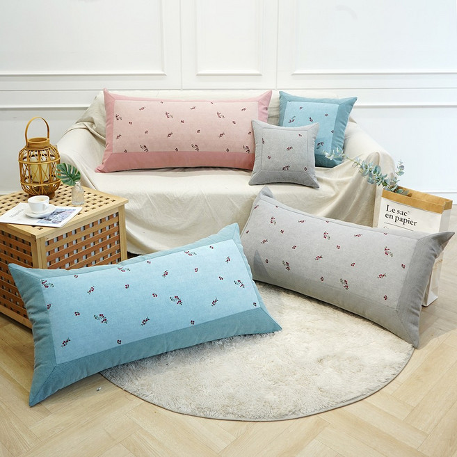 휴잠 피그먼트 별장미 등받이쿠션 헤드쿠션, 그레이