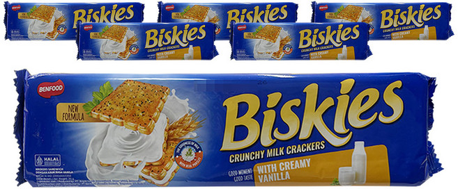 비스키스 크런키 밀크 크래커 위드 바닐라 크림, 6개, 96g