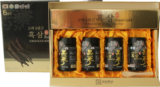 고려 6년근 흑삼 KOREAN BLACK GINSENG ROYAL GOLD 4개 240g