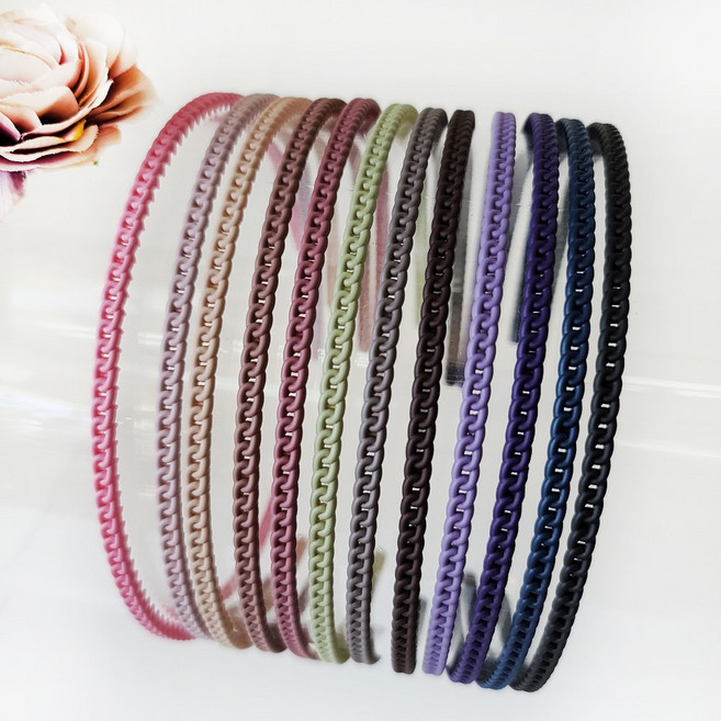 안아픈 플라스틱 체인 얇은 머리띠 헤어밴드 남자 여자 MA30