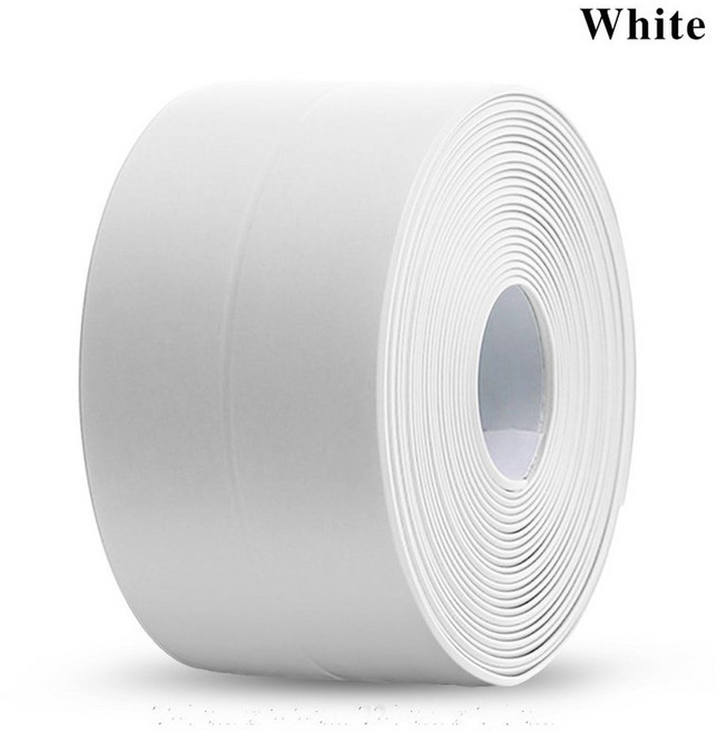 스티커 코크 싱크대 테이프 접착 스트립 방지 주방 씰링 방수 PVC 곰팡이 욕실 자체, 320cm X 3 8cm, white tape, 1개