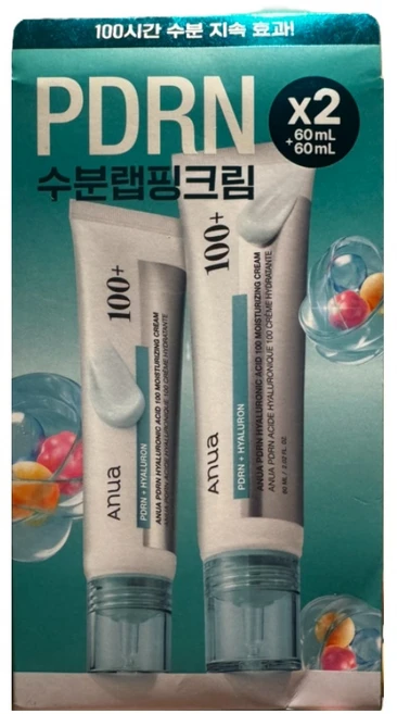 아누아 PDRN 히알루론산 100 수분크림, 2개, 60ml - 쿠팡
