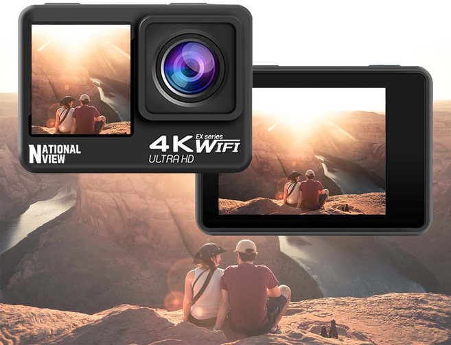 네셔널뷰 액션캠 블랙박스 자전거 스쿠터 브이로그 카메라 유튜브 촬영, EX-5m(128GB 메모리카드)