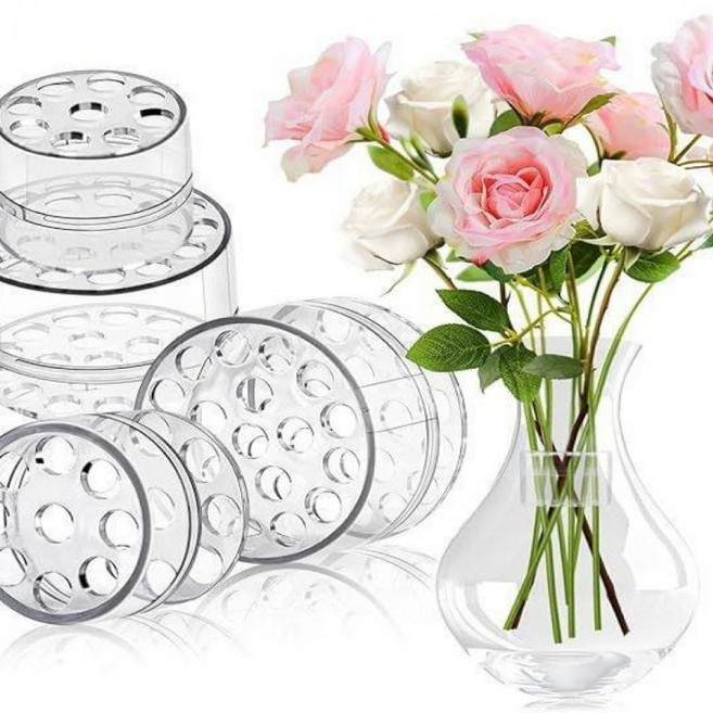 투명 이케바나 화병 꽃꽂이 홀더 침봉 재료 꽃다발 diy 고정 홀더 se5+64591Yb, 중형, 1개