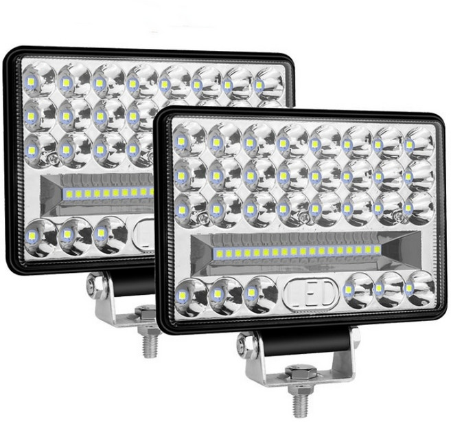 12V-24V굴삭기 덤프트럭 크레인 지게차 차폭등 100와트급 화물차 써치라이트 작업등 2개 1세트, 6인치-100W