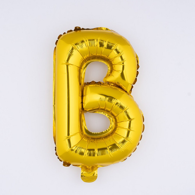 아트포유 대형 알파벳풍선 이니셜 글자 이벤트 축하 은박 생일 파티 풍선 80cm, 1개, 옐로우 골드 B