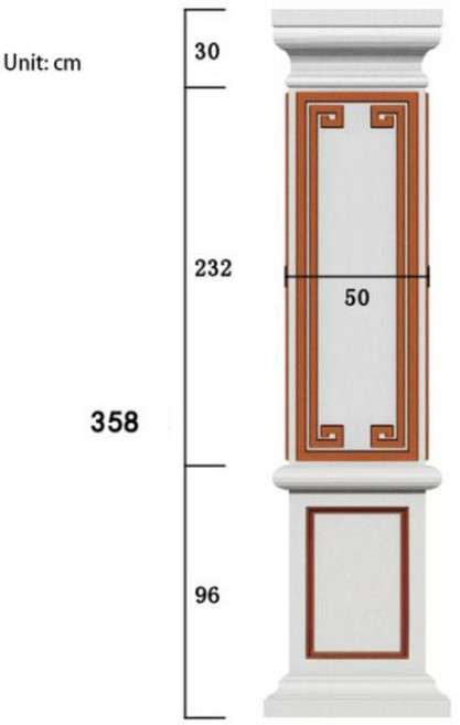 로마 기둥 몰드 중국 사각형 기둥 빌라 문짝 시멘트 로비 마당 모양 건물 템플릿, D50H358, 1개