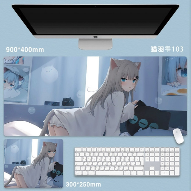 블루아카이브 시로코 장패드 마우스패드 게임패드 키보드패드 굿즈 포스터 일러, 3mm, 800x300mm장패드, 옵션3, 1개
