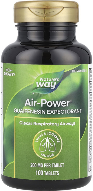 Nature's Way Air-Power® 구아이페네신 거담제 200mg 100정, NaturesWayAirPower구아이페네신거담제200, 1개
