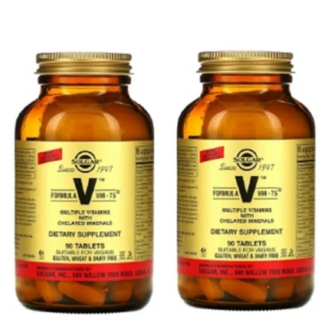 1+1 솔가 포뮬러 V VM-75 킬레이트 미네랄 함유 멀티 종합 비타민 90정 - 쿠팡