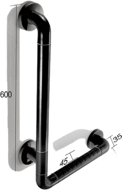 浴室防滑L型扶手, 黑色 - 40*60CM, 1個