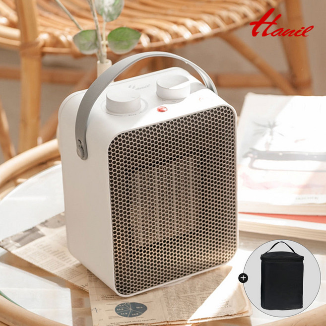 [B급리퍼]한일 캠핑용 탁상형 PTC 미니온풍기, 화이트, 리퍼-한일R_HEF101MINI