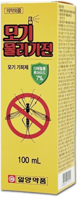 일양약품 뿌리는 모기기피제 모기물리기전 스프레이 100ml 1개