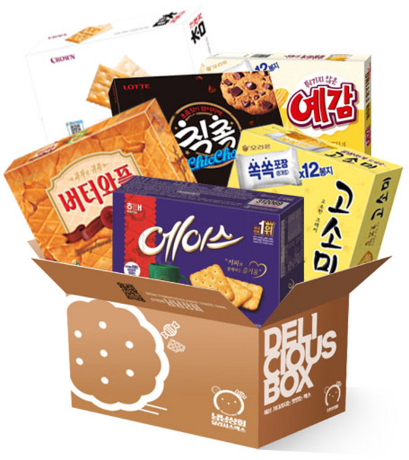 크라운 오리온 해태 에이스+참크래커+예감오리지날+칙촉오리지날 대+버터와플+고소미(6종) 개별소포장 사무실과자세트+냠냠상회박스포장발송, 해태 에이스+참크래커+예감오리지날+칙촉오리지날 대+버터와플+고소미, 1개