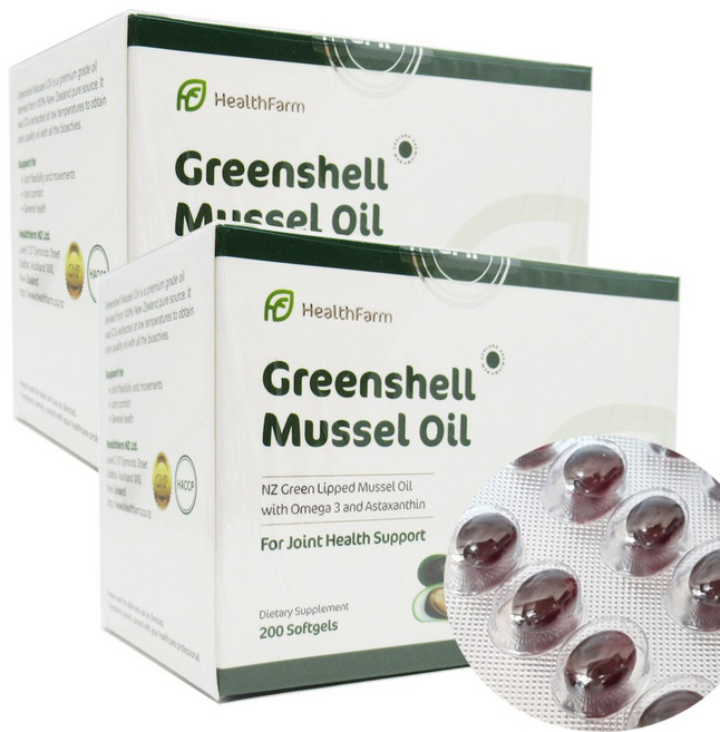 헬스팜 프리미엄 뉴질랜드 초록입홍합 오일 13750mg 200정, 2개