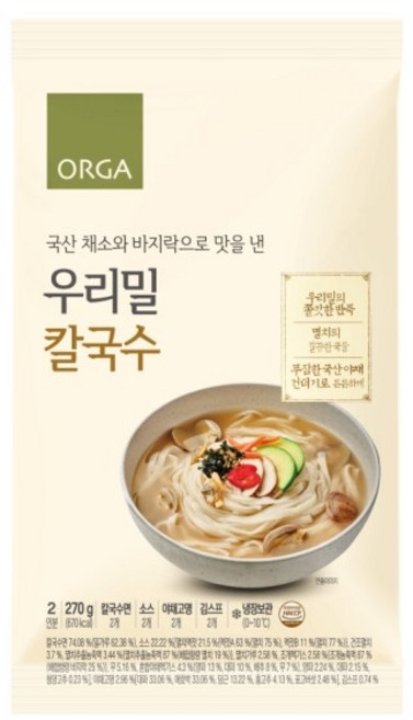 [풀무원] 국산 채소와 바지락으로 맛을 낸 우리밀 칼국수, 1개, 290g