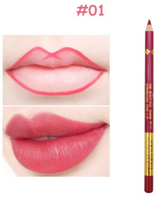 립글로즈 립틴트 립밤 립라이너 잘 지워지지 않는 착색 타투 립스틱 틴트 1pc 방수 매트 립 라인 펜 입술 아이 라이너 블러쉬 메이크업 롱래스팅 문신 스케치 염료 라이너 연필, 01, 1개