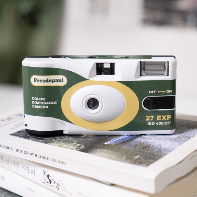 프레드폴 컬러 일회용 필름카메라 27장 현상스캔사진인화 서비스 포함, 1개
