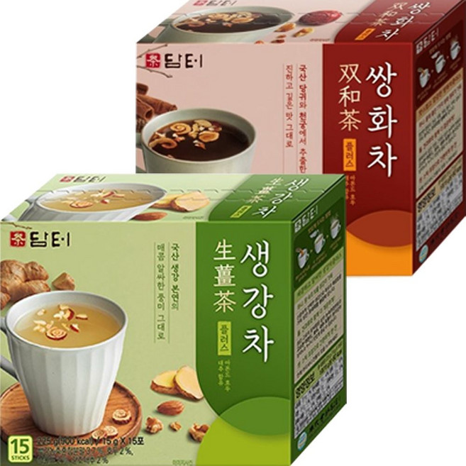 담터 생강차 15T+쌍화차 15T ane+119mo, 본상품, 15g, 30개입