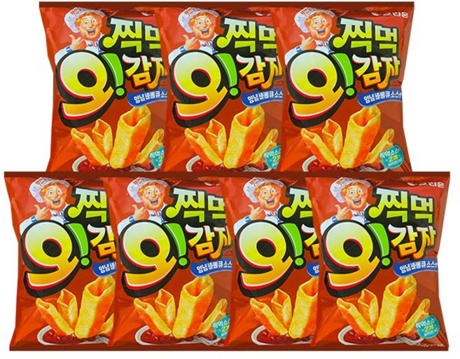 오리온 찍먹 오감자 양념바베큐소스맛, 7개, 136g
