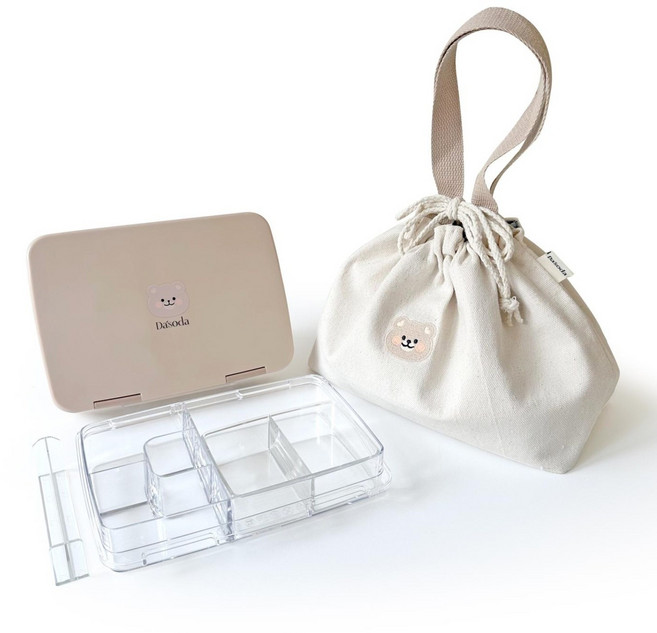 다소다 베어박스 도시락통 세트, 1세트, 베어박스 브라운 세트