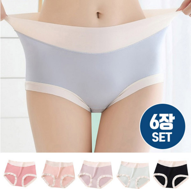 한정세일 [M~XL까지6장SET]무지 캐쥬얼 데일리 일주일 팬티 속옷 세트 정말편한 / 노라인마카롱모달팬티6장SET