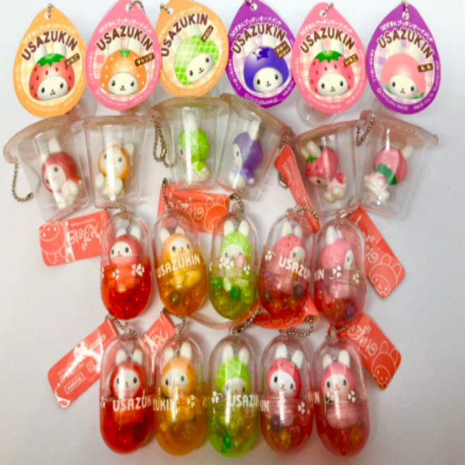 우사즈킨 키링 랜덤발송 헤이세이 토끼 고전 어뮤즈 레트로 키치 키홀더, 1개, 컵