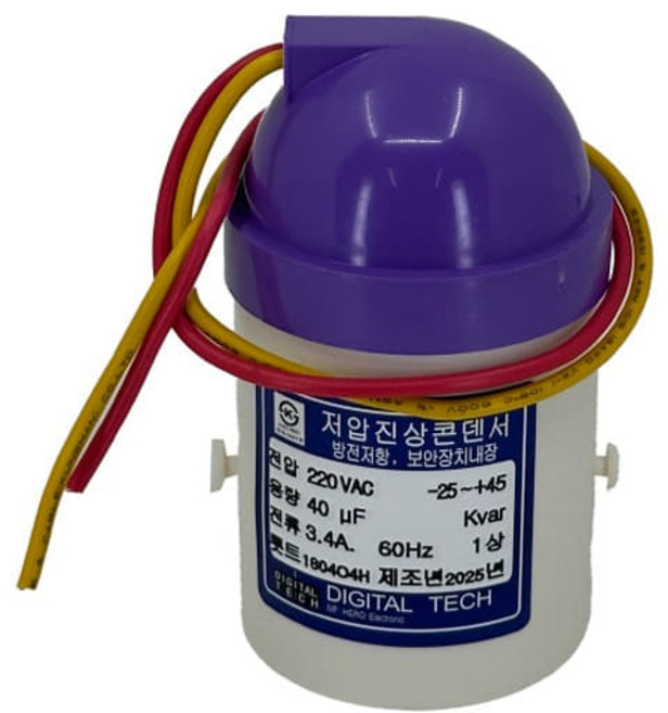 유입식 저압 진상 콘덴서 커패시터 캐패시터 옥내용 단상 1상 220V 40UF DLE-2B40S, 1개