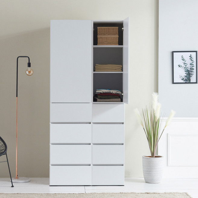 일송가구 300 400 500 바바 2M 키높이 틈새 옷장 서랍 수납장, 바바 4단 서랍 수납장 300_오크