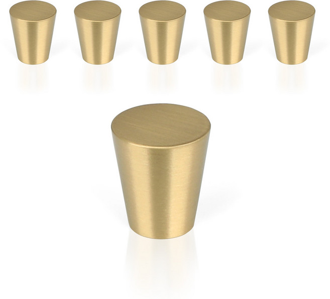 손잡이세상 황동원뿔 1구 가구손잡이 골드, 6개