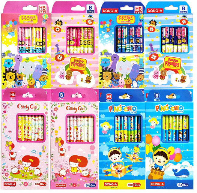 동아 연필 10본 HB B, B 남아랜덤, 1개