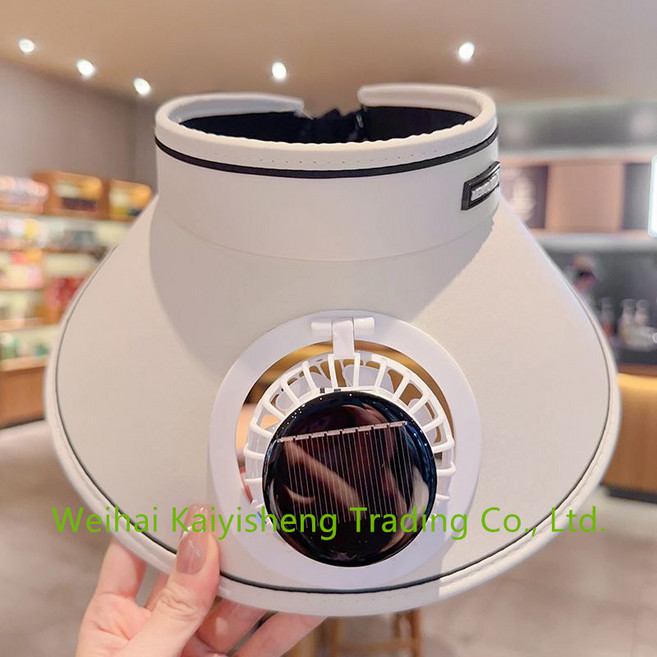 KYIS 여름 태양열 선캡 충전 선풍기 비니 아웃도어 선캡 자외선 선캡