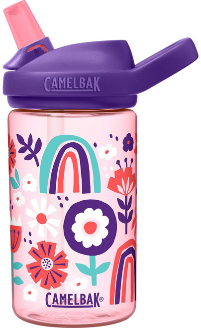 CAMELBAK EDDY KIDS 兒童吸管運動水瓶 安全無毒材質 防漏設計, 花卉世界, 1個, 400ml